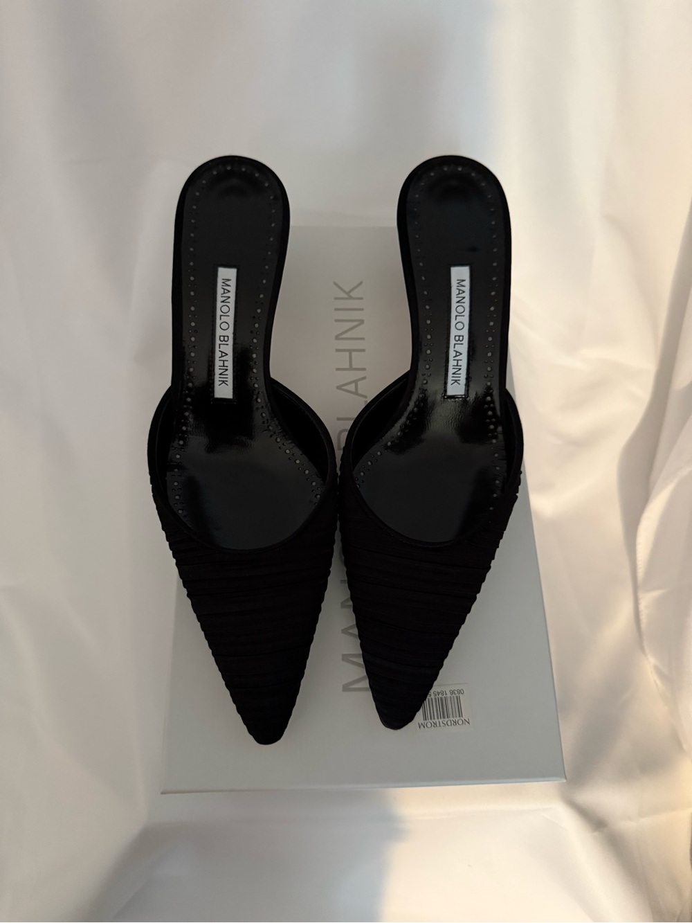 Manolo Blahnik Black Pointed Slip-On Mules